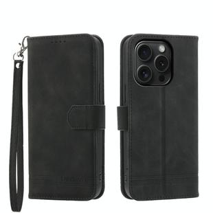 For iPhone 15 Pro Dierfeng Dream Line TPU + PU Leather Phone Case(Black)