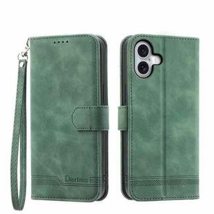 For iPhone 16 Plus Dierfeng Dream Line TPU + PU Leather Phone Case(Green)