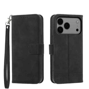 For iPhone 17 Pro Max Dierfeng Dream Line TPU Hybrid PU Leather Phone Case(Black)