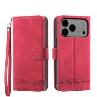 For iPhone 17 Pro Max Dierfeng Dream Line TPU Hybrid PU Leather Phone Case(Red)