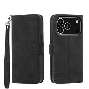 For iPhone 17 Pro Dierfeng Dream Line TPU Hybrid PU Leather Phone Case(Black)