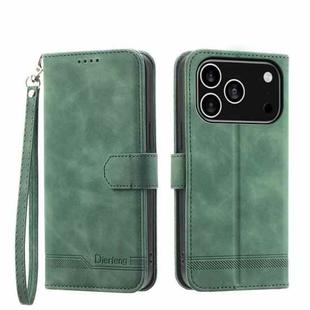 For iPhone 17 Pro Dierfeng Dream Line TPU Hybrid PU Leather Phone Case(Green)