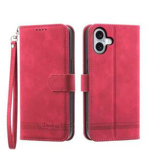 For iPhone 17 Dierfeng Dream Line TPU Hybrid PU Leather Phone Case(Red)