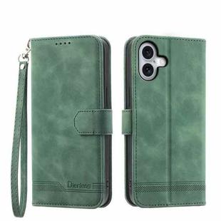 For iPhone 17 Dierfeng Dream Line TPU Hybrid PU Leather Phone Case(Green)