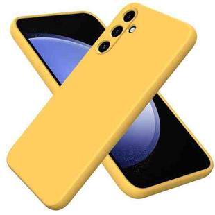 For Samsung Galaxy A35 5G Pure Color Liquid Silicone Shockproof Full Coverage Phone Case(Yellow)