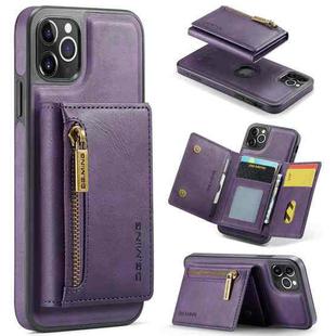 For iPhone 11 Pro Max DG.MING M5 Series Zip RFID Multi Card Detachable Leather Phone Case(Purple)