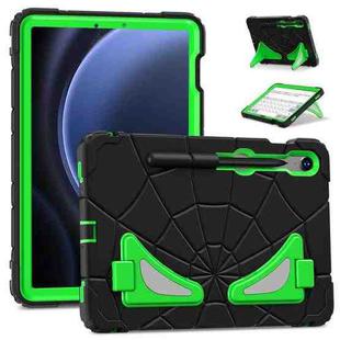 For Samsung Galaxy S9 FE / S8 / S7 Spider Silicone Hybrid PC Shockproof Tablet Case(Black Green)