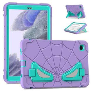 For Samsung Galaxy Tab A7 Lite T220 Spider Silicone Hybrid PC Shockproof Tablet Case(Purple Green)
