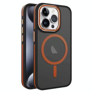 For iPhone 15 Pro Max Two-color Frosted MagSafe Magnetic Phone Case(Orange)