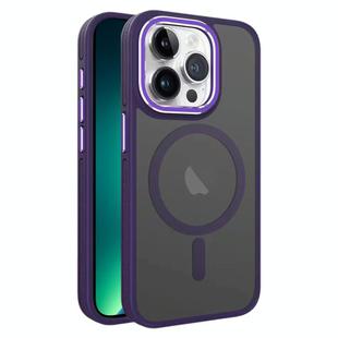 For iPhone 13 Pro Max Two-color Frosted MagSafe Magnetic Phone Case(Purple)