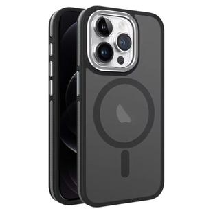 For iPhone 12 / 12 Pro Two-color Frosted MagSafe Magnetic Phone Case(Black)