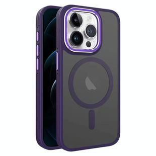 For iPhone 12 Pro Max Two-color Frosted MagSafe Magnetic Phone Case(Purple)