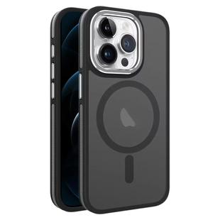 For iPhone 12 Pro Max Two-color Frosted MagSafe Magnetic Phone Case(Black)