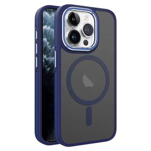 For iPhone 11 Pro Max Two-color Frosted MagSafe Magnetic Phone Case(Blue)
