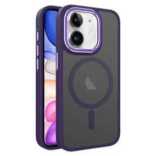 For iPhone 11 Two-color Frosted MagSafe Magnetic Phone Case(Purple)