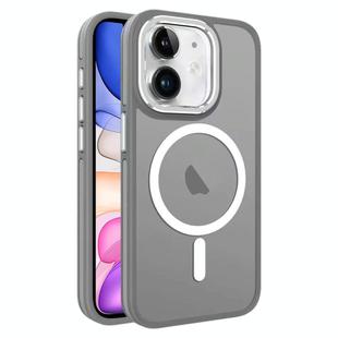 For iPhone 11 Two-color Frosted MagSafe Magnetic Phone Case(Grey)