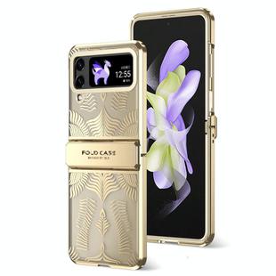 For Samsung Galaxy Z Flip4 5G Angel Wings Electroplated Frosted Phone Case(Gold)