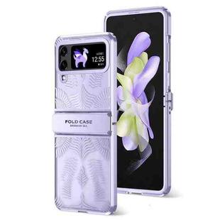 For Samsung Galaxy Z Flip3 5G Angel Wings Electroplated Frosted Phone Case(Purple)