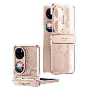 For Huawei P50 Pocket Angel Wings Electroplated Frosted Phone Case(Rose Gold)