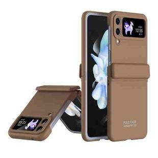 For Samsung Galaxy Z Flip3 5G Extraordinary Series Hinged Folding Full Phone Case(Coffee)