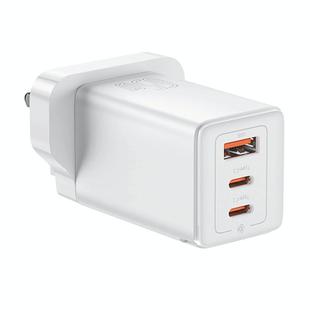 Baseus GaN5 Pro 65W USB-C / Type-Cx2 + USB Gallium Nitride Fast Charger with 1m Type-C Cable, UK Plug(White)