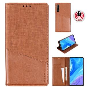 For Huawei P Smart Pro(2019) MUXMA MX109 Horizontal Flip Leather Case with Holder & Card Slot & Wallet(Brown)