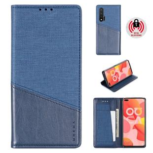 For Huawei Nova 6 MUXMA MX109 Horizontal Flip Leather Case with Holder & Card Slot & Wallet(Blue)