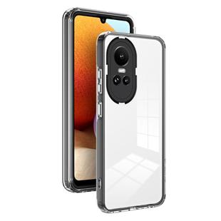 For OPPO Reno10 5G/Reno10 Pro 5G 3 in 1 Clear TPU Color PC Frame Phone Case(Black)