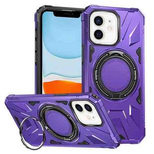 For iPhone 11 MagSafe Magnetic Shockproof Phone Case with Ring Holder(Purple)