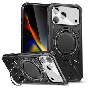 For iPhone 17 Pro MagSafe Magnetic Shockproof Phone Case with Ring Holder(Black)