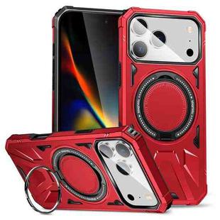 For iPhone 17 Pro MagSafe Magnetic Shockproof Phone Case with Ring Holder(Red)