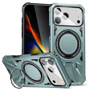 For iPhone 17 Pro MagSafe Magnetic Shockproof Phone Case with Ring Holder(Green)