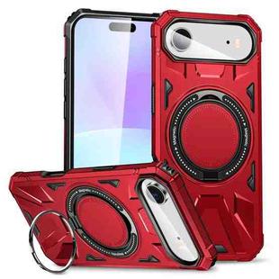 For iPhone Air MagSafe Magnetic Shockproof Phone Case with Ring Holder(Red)