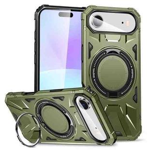 For iPhone Air MagSafe Magnetic Shockproof Phone Case with Ring Holder(Green)