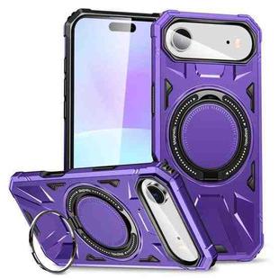 For iPhone Air MagSafe Magnetic Shockproof Phone Case with Ring Holder(Purple)