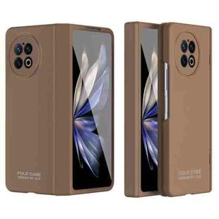 For vivo X Fold2 Extraordinary Series Hinged Folding Full Phone Case(Coffee)