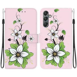 For Samsung Galaxy A24 4G Crystal Texture Colored Drawing Leather Phone Case(Lily)