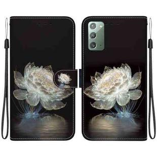 For Samsung Galaxy Note20 Crystal Texture Colored Drawing Leather Phone Case(Crystal Peony)