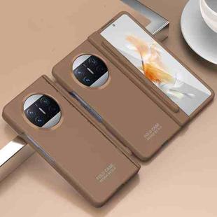 For Huawei Mate X3 Extraordinary Series Hinged Folding Full Coverage Phone Case with Pen Slot & Stylus(Coffee)