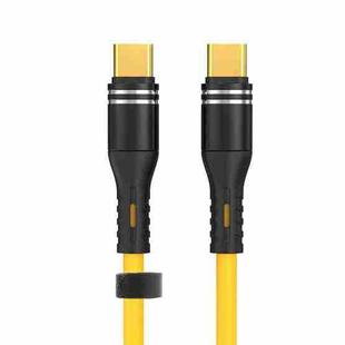 USB-C / Type-C to USB-C / Type-C Liquid Silicone Charging Data Cable, Length: 1.2m(Yellow)