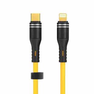 USB-C / Type-C to 8 Pin Liquid Silicone Charging Data Cable, Length: 1.2m(Yellow)