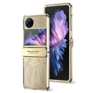 For vivo X Flip Angel Wings Electroplated Frosted Phone Case(Gold)