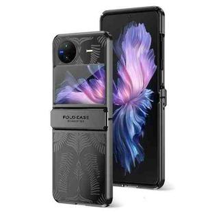 For vivo X Flip Angel Wings Electroplated Frosted Phone Case(Black)