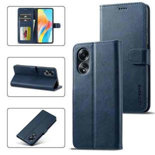 For OPPO A18 4G / A38 4G LC.IMEEKE Calf Texture Horizontal Flip Leather Case(Blue)