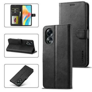 For OPPO Reno8 T 4G LC.IMEEKE Calf Texture Horizontal Flip Leather Case(Black)