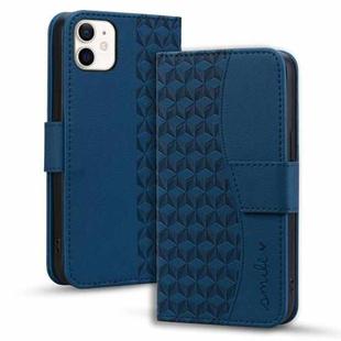 For iPhone 12 / 12 Pro Business Diamond Buckle Leather Phone Case with Lanyard(Royal Blue)