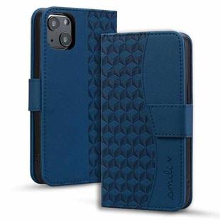 For iPhone 15 Business Diamond Buckle Leather Phone Case with Lanyard(Royal Blue)