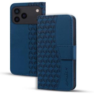 For iPhone 17 Pro Max Business Diamond Buckle Leather Phone Case with Lanyard(Royal Blue)