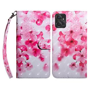 For Motorola Moto G Power 2023 3D Painted Leather Phone Case(Red Flower)
