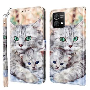 For Motorola Moto G Stylus 5G 2023 3D Painted Leather Phone Case(Two Loving Cats)